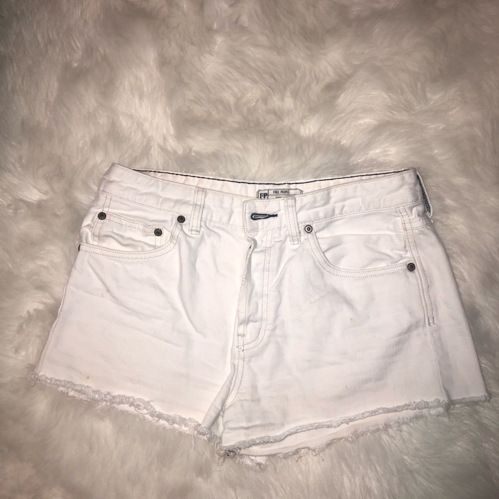 White jean shorts